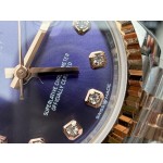 Datejust violet dial, rose gold-tone silver strap 31mm