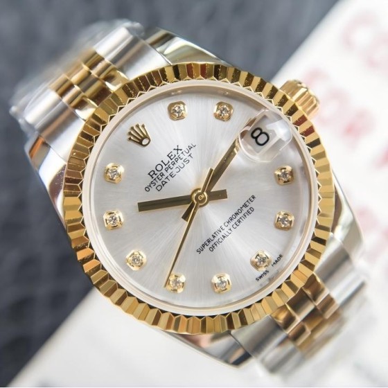 Datejust silver dial, gold and silver strap 31mm