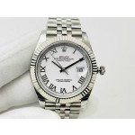 Datejust white Roman numeral dial, silver strap 31mm