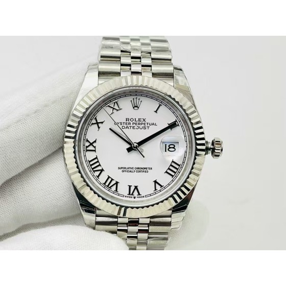 Datejust white Roman numeral dial, silver strap 31mm