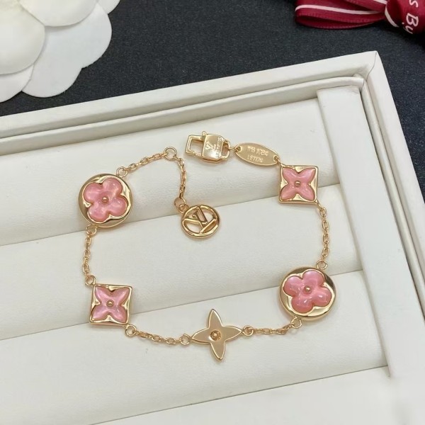 LV Four Flower Bracelet Pink Mother of Pearl
