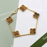Four-leaf clover bracelet coffee silver