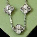 Silver four-leaf clover bracelet