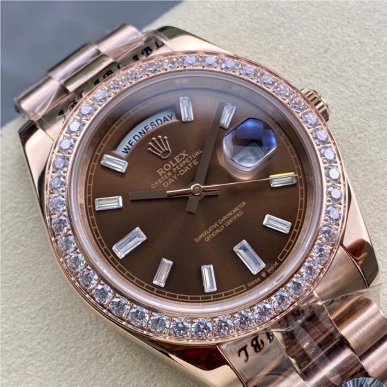 Datejust brown dial 40mm rose gold strap