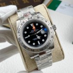 Rolex Explorer Yacht-Master series, black dial, silver bezel, silver case, 42mm, silver Oyster bracelet.
