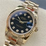 Datejust series black dial 31mm gold strap