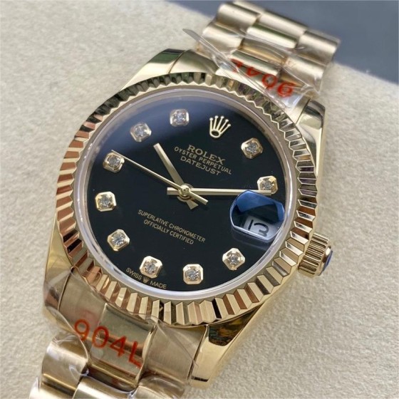 Datejust series black dial 31mm gold strap