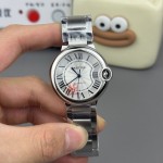 卡地亚蓝气球系列 银色表盘36mm 银色表带  机械