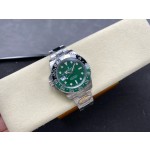 Rolex GMT-Master series, green dial, black and green bezel, 40mm, silver Oyster bracelet.