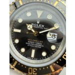 Rolex Sea-Dweller series, black dial, 43mm, silver and gold Oyster bracelet.