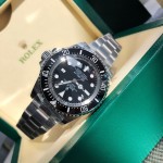Rolex Sea-Dweller series, black dial, 44mm, silver Oyster bracelet.