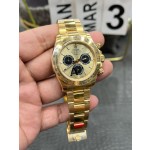 Rolex Daytona series, gold dial, gold bezel, gold case, 40mm, gold Oyster bracelet.