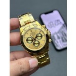 Rolex Daytona series, gold dial, gold bezel, gold case, 40mm, gold Oyster bracelet.