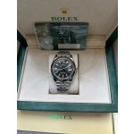 Log series men's watch, gray dial, silver bezel, 41mm, silver five-link bracelet.