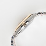 Datejust series men's watch, silver dial, gold bezel, 41mm, two-tone five-link bracelet.