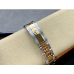 Datejust series men's and women's watches, dark gray dial, gold bezel, 36 and 41mm sizes, two-tone Oyster bracelet.