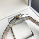 Log series men's watch, white dial, gold bezel, 41mm, two-tone five-link bracelet.