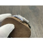 Datejust series men's and women's watches, blue dial, silver bezel, 36 and 41mm sizes, silver Oyster bracelet.