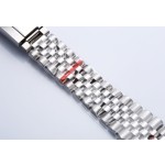 Log Series men's watch, silver-gray dial, rose gold bezel, 41mm, two-tone five-link bracelet.