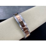 Datejust series men's watch with diamonds, chocolate-colored dial, rose gold bezel, 41mm, two-tone Oyster bracelet.