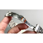 Datejust series men's watch with diamonds, black dial, silver bezel, 41mm, silver Oyster bracelet