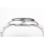 Navigator series men's watch, blue dial, silver bezel, 42mm, silver Oyster bracelet.