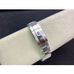 Navigator series men's watch, blue dial, silver bezel, 42mm, silver Oyster bracelet.