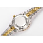 Navigator series men's watch, gold dial, gold bezel, 42mm, two-tone five-link bracelet.