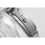 Navigator series men's watch, white dial, silver bezel, 42mm, silver Oyster bracelet