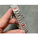 星期日历型系列男表橄榄绿色表盘 银色外圈 40mm 银色元首型表带