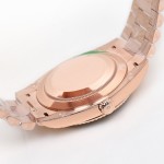 Sunday Calendar Series Men's and Women's Watches, White Dial, Rose Gold Bezel, 36mm and 40mm sizes, Rose Gold President-style Bracelet