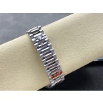 Sunday Calendar Series Men's and Women's Watches, Mother-of-pearl Dial, Silver Bezel, 36mm and 40mm sizes, Silver President-style Bracelet
