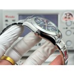 Magnetic-resistant series men's watch, green dial, silver bezel, 40mm, silver Oyster bracelet.