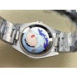Datejust series women's watch, white dial, diamond-set bezel, 31mm, silver Oyster bracelet.