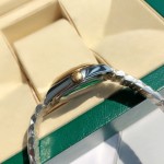 Datejust series women's watch, white dial, gold bezel, 31mm, two-tone five-link bracelet.