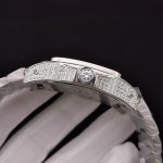 Cartier Santos Silver-Tone Panther Watch with Moissanite