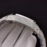 Cartier Santos Silver-Tone Panther Watch with Moissanite