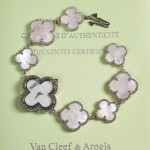 Van Cleef & Arpels watch with white mother-of-pearl clover dial
