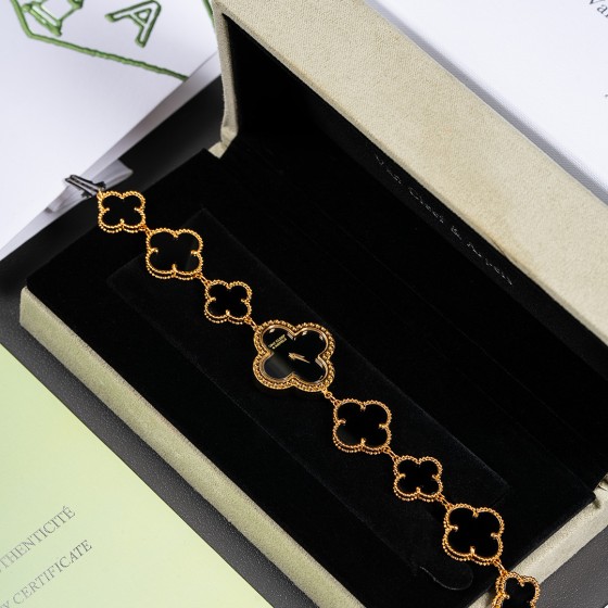 Van Cleef & Arpels Alhambra watch with black mother-of-pearl dial