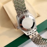 Rolex Datejust, pink dial, silver strap, 31mm.