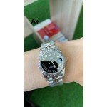 Datejust series, black dial, 31mm, silver strap