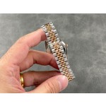 Datejust series, brown dial, 31mm, rose gold two-tone strap