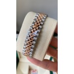 Datejust series, grey dial, 31mm, rose gold two-tone strap