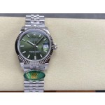 Datejust series, green dial, 31mm. Silver strap.