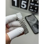 Datejust series, 31mm grey dial, silver strap.