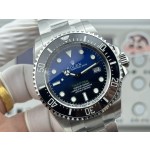 Rolex Sea-Dweller series, gradient blue dial, 43mm, silver Oyster bracelet.