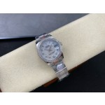 Datejust series, 31mm mother-of-pearl dial with diamonds, silver strap