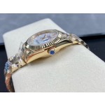 Datejust series, 31mm mother-of-pearl dial, gold strap