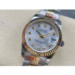 Datejust series, 31mm silver dial, two-tone gold and silver strap