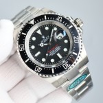 Rolex Sea-Dweller series, black dial, 43mm, silver Oyster bracelet.